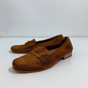 CHARLESTON SHOE CO. Brown Suede Penny Loafers